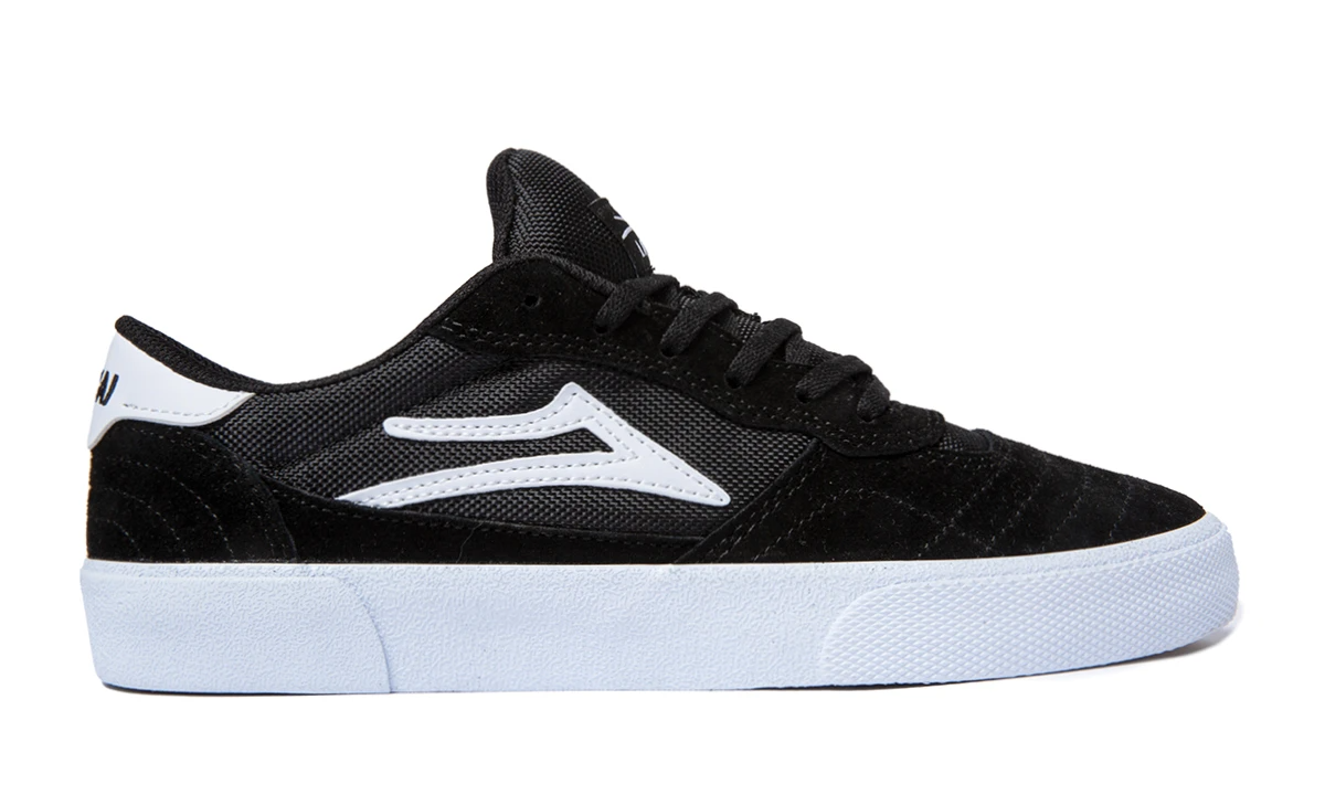 Lakai - Cambridge Black White Suede Skateboard Shoes - Invisible Board Shop