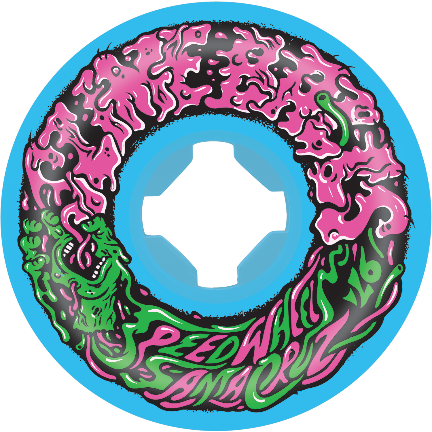 Santa Cruz Slime Balls Vomit Mini II Skateboard Wheels 53MM 97A Blue/Pink/Green - Invisible Board Shop