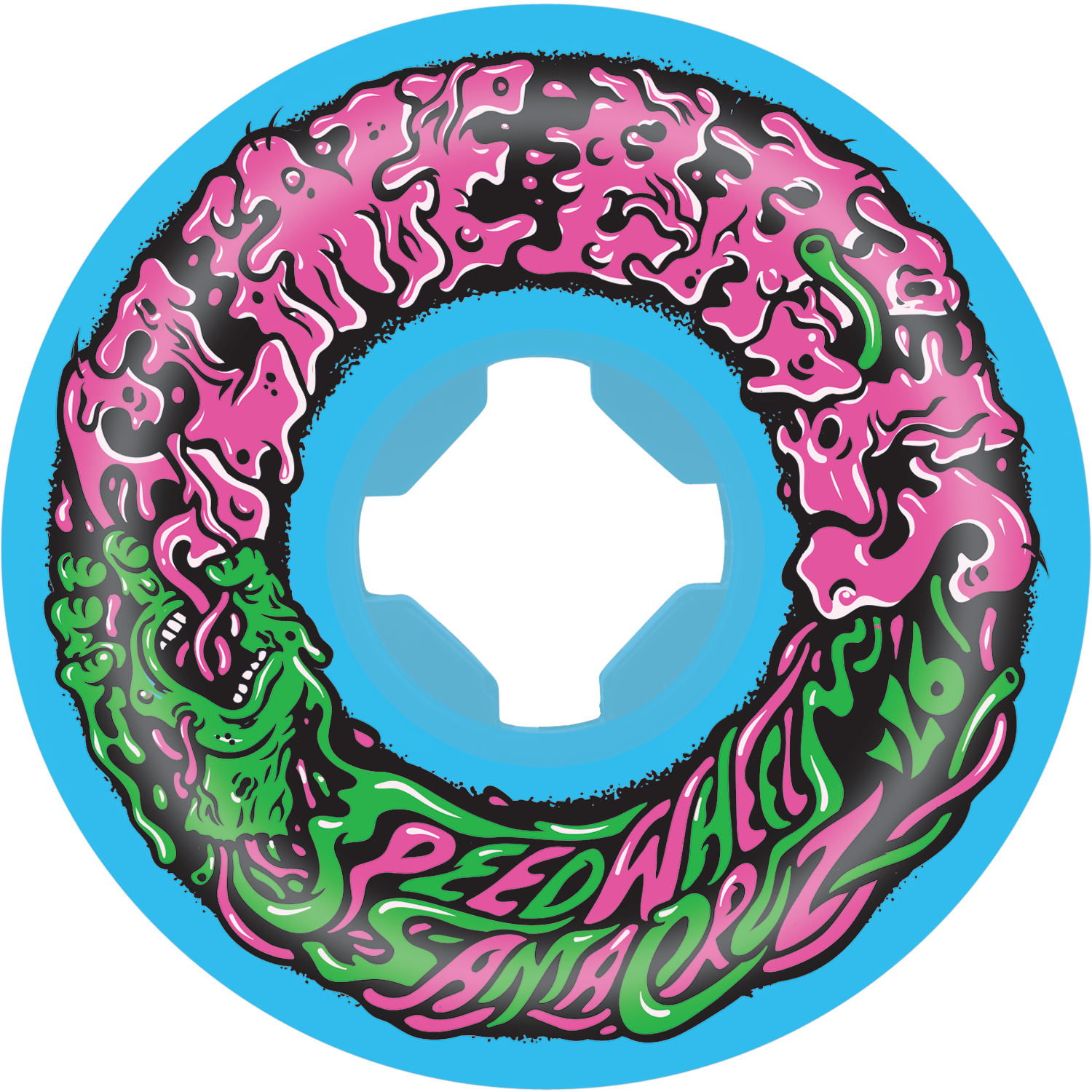 Santa Cruz Skateboards Vomits Mini Slime Balls Blue Pink Swirl Skateboard  Wheels - 56mm 97a (Set of