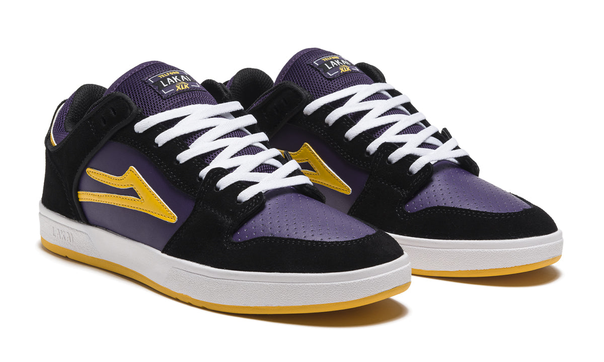 Lakai - Telford Low Black / Grape Suede Skateboard Shoes - Invisible Board Shop