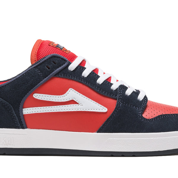 Lakai - Telford Low Navy / Flame Suede Skateboard Shoes