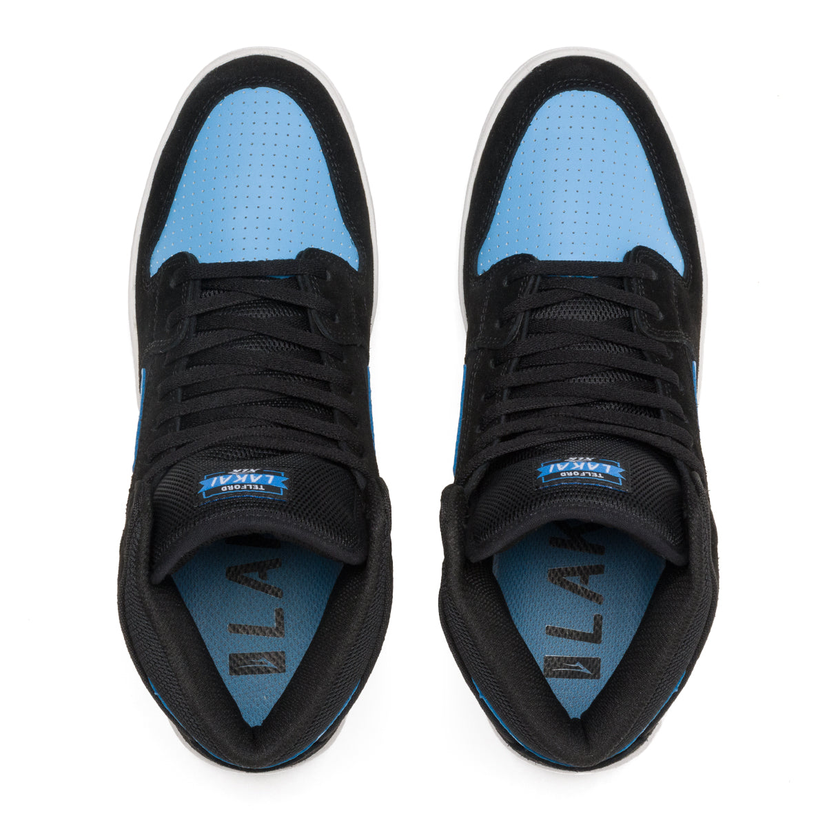 Lakai - Telford Black / Light Blue Suede Skateboard Shoes - Invisible Board Shop